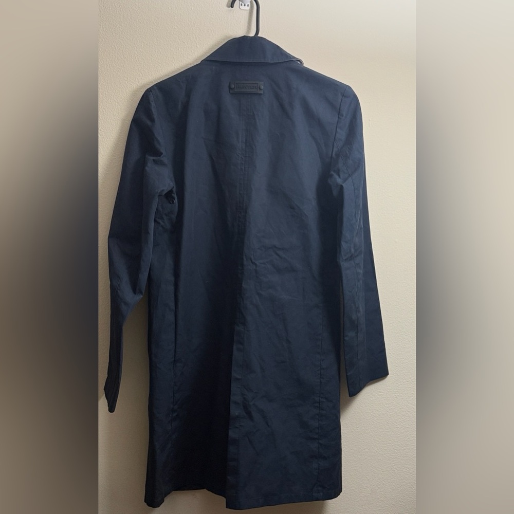 Hunter Women Dark Blue 100% Cotton Trench Style Casual Coat - Picture 3 of 4